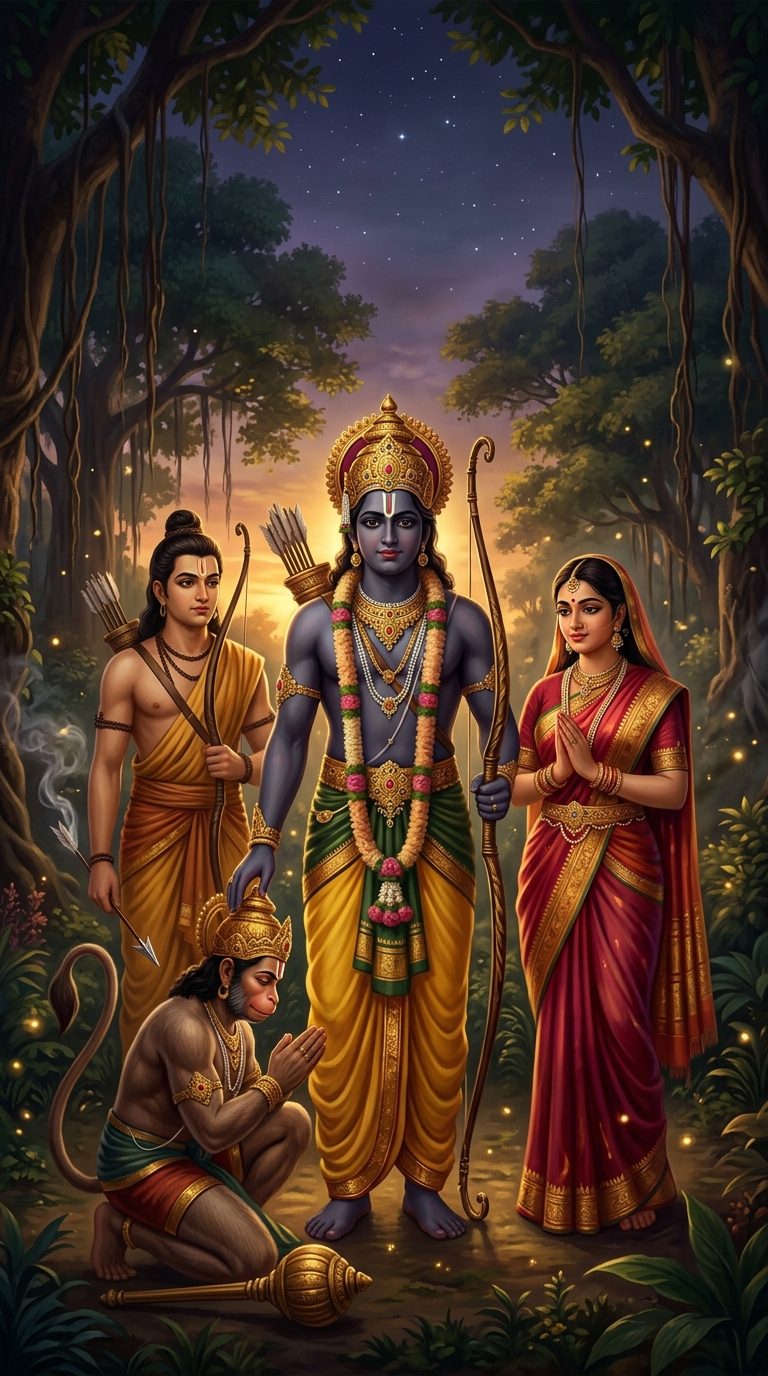 Rama — The righteous king, the ideal of dharma