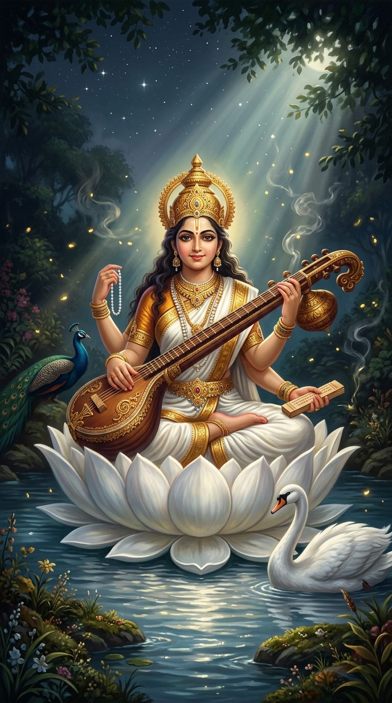 Saraswati — The flowing river of wisdom, music and speech